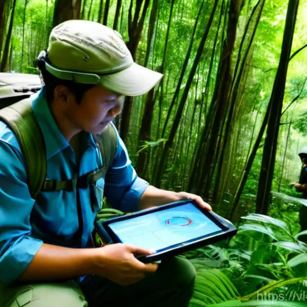 자연보호구역에서의 생태계 변화 모니터링 기법 - A team of dedicated Vietnamese conservationists, including male and female rangers and scientists, a...