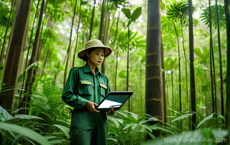 자연보호구역 모니터링과 환경 저널리즘 - **Prompt 1: High-Tech Forest Guardians of Vietnam**
    *   **Description**: A vigilant Vietnamese f...